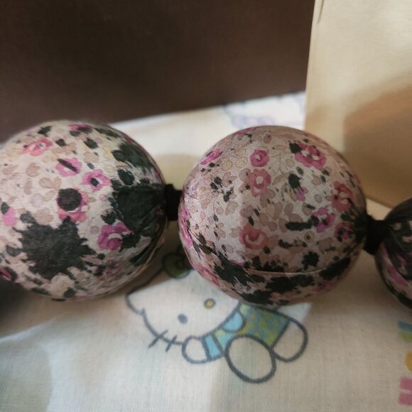 RARE Auth Louis Vuitton Liberty of London Dark Beads Fabric Necklace 2007 Runway - Picture 6 of 8